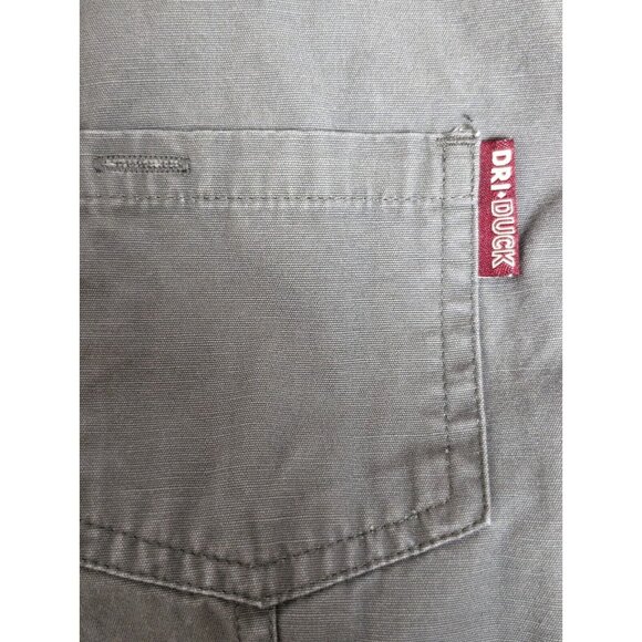 Dri Duck for Her Long Sleeve Shirt Size L Cotton Button Up Top Roll Tab Gray - Picture 5 of 7